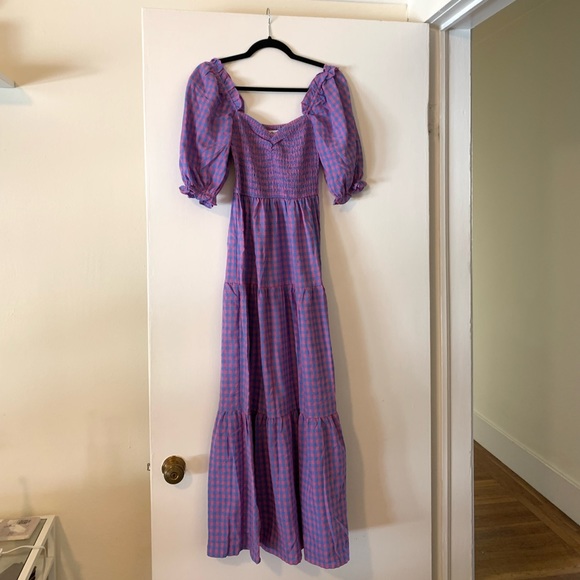 Gingham tiered cotton dress - Picture 2 of 10